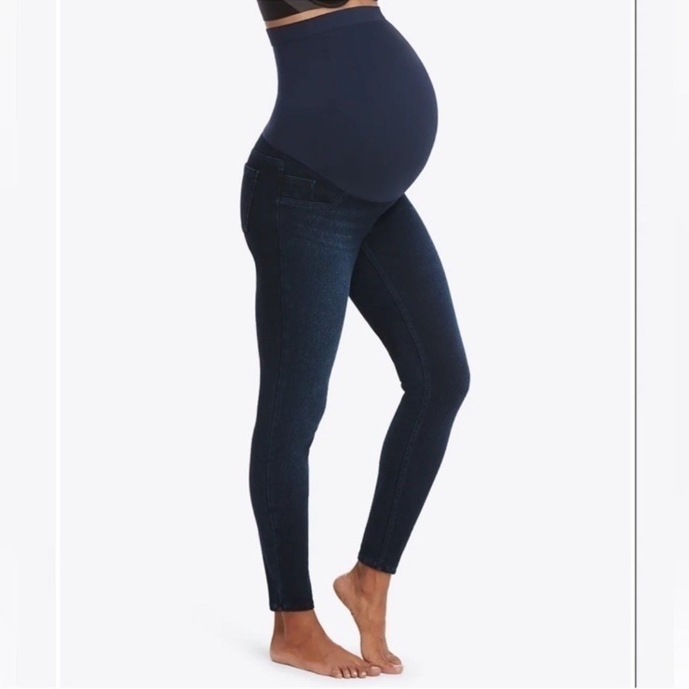 Spanx Maternity Women's XL Pull On‎ Mama Ankle Jean-Ish Jeans Dark Wash 20154R